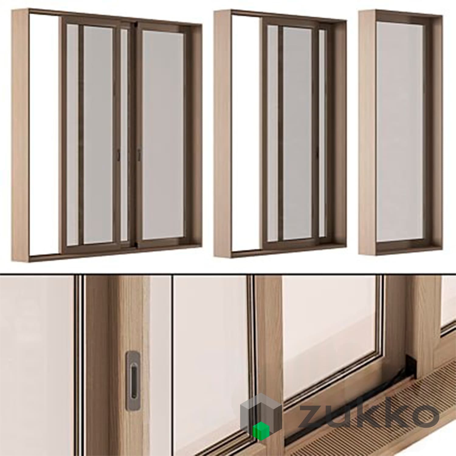 Wooden Sliding Windows Set 36 - image 1