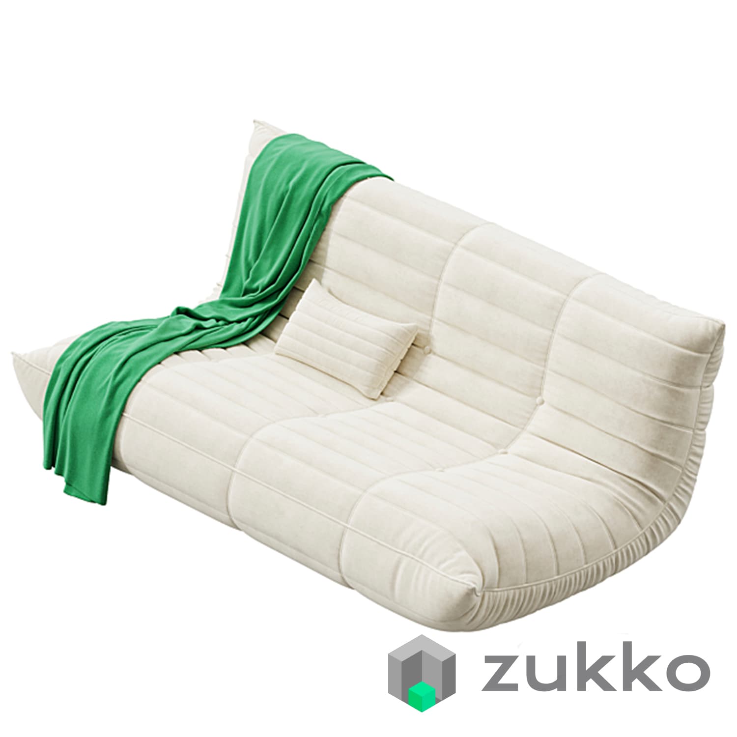 Blanchette Kail Microfiber Microsuede Armless 3-Seat Togo Three Seater Sofa - image 2