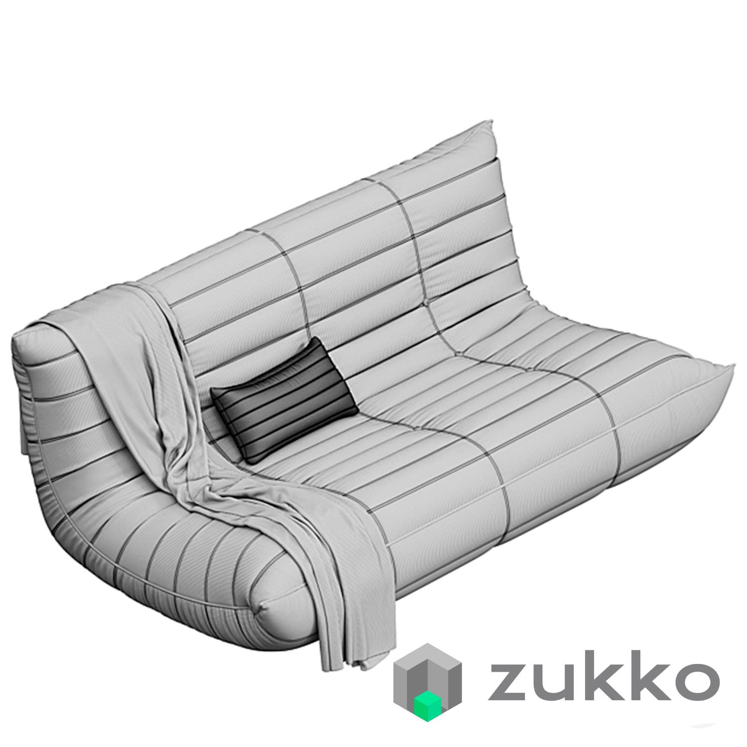 Blanchette Kail Microfiber Microsuede Armless 3-Seat Togo Three Seater Sofa - image 4