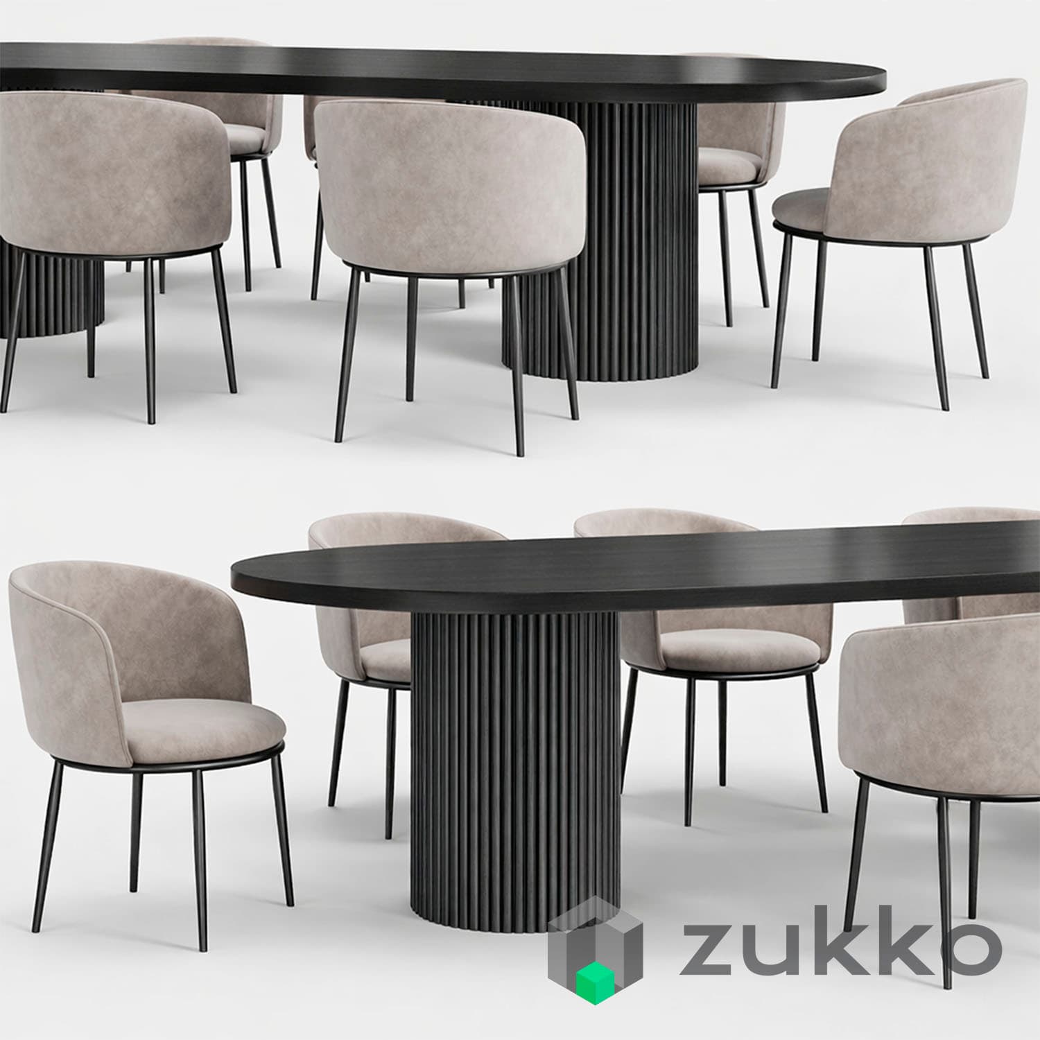 GLOBEWEST Benjamin Ripple table and Filmore dining chair Eichholtz - image 1