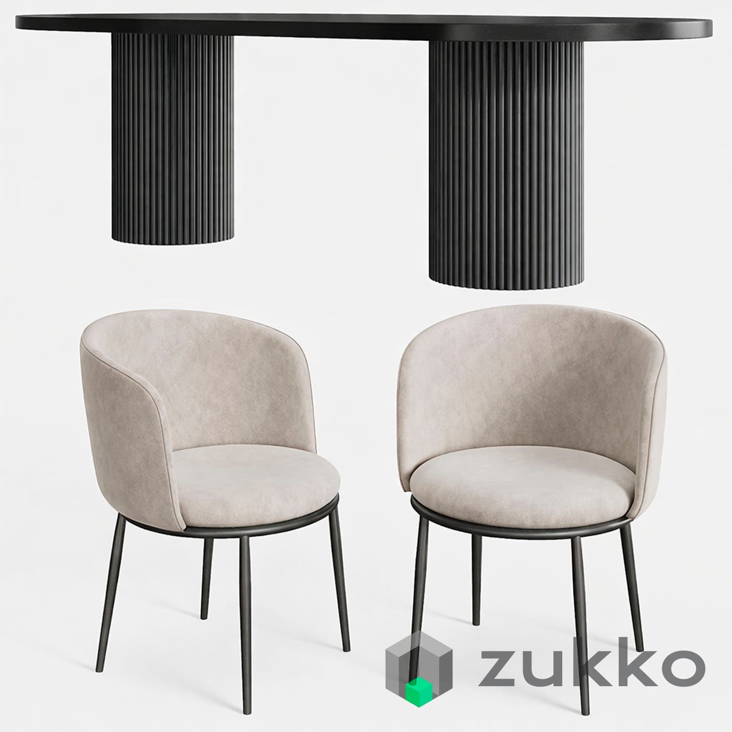 GLOBEWEST Benjamin Ripple table and Filmore dining chair Eichholtz - image 2